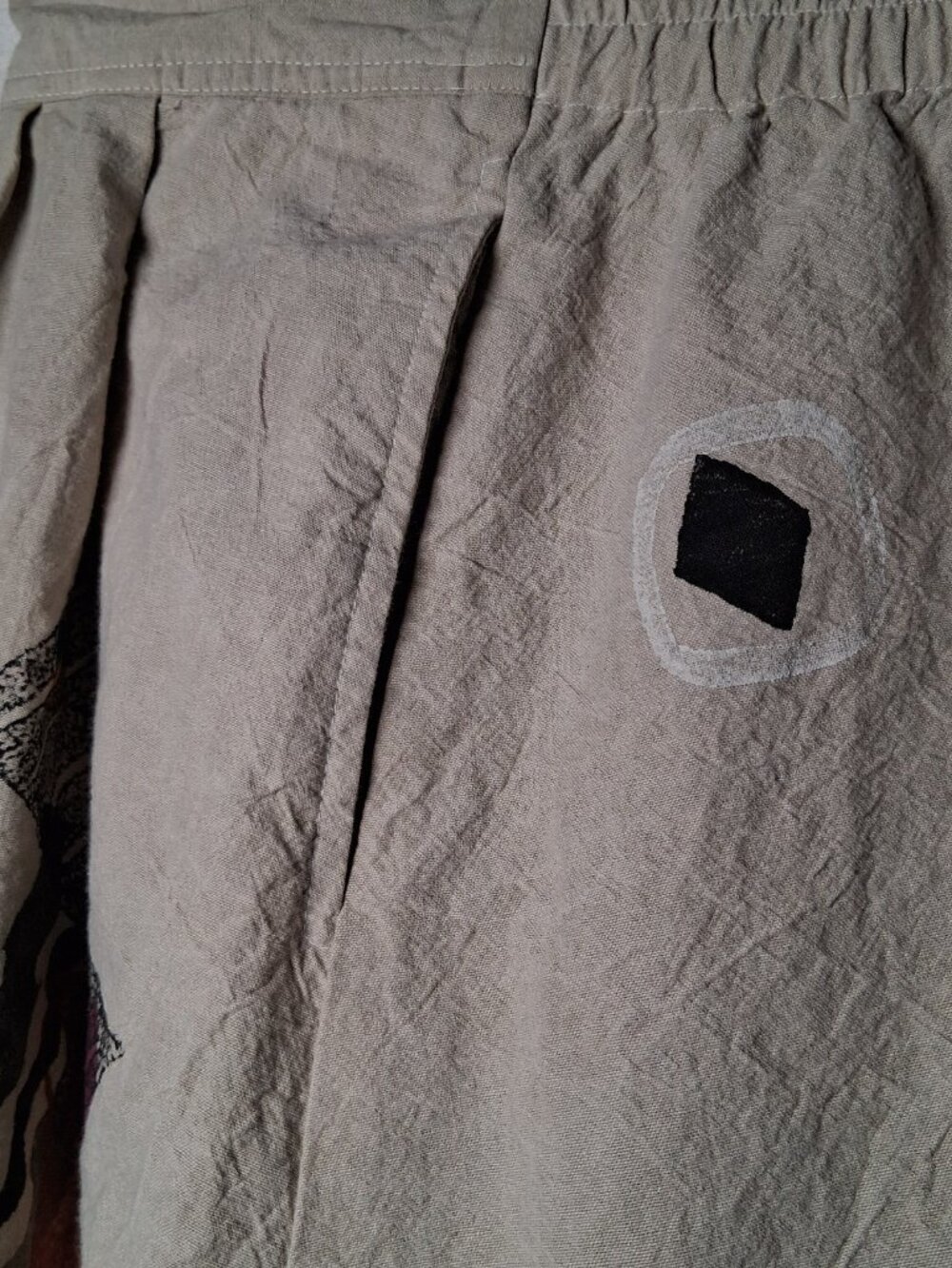 Play Alegre Skirt S Natural Hand Painted Wearable Art To Wear Lagenlook Artsy - Picture 8 of 16
